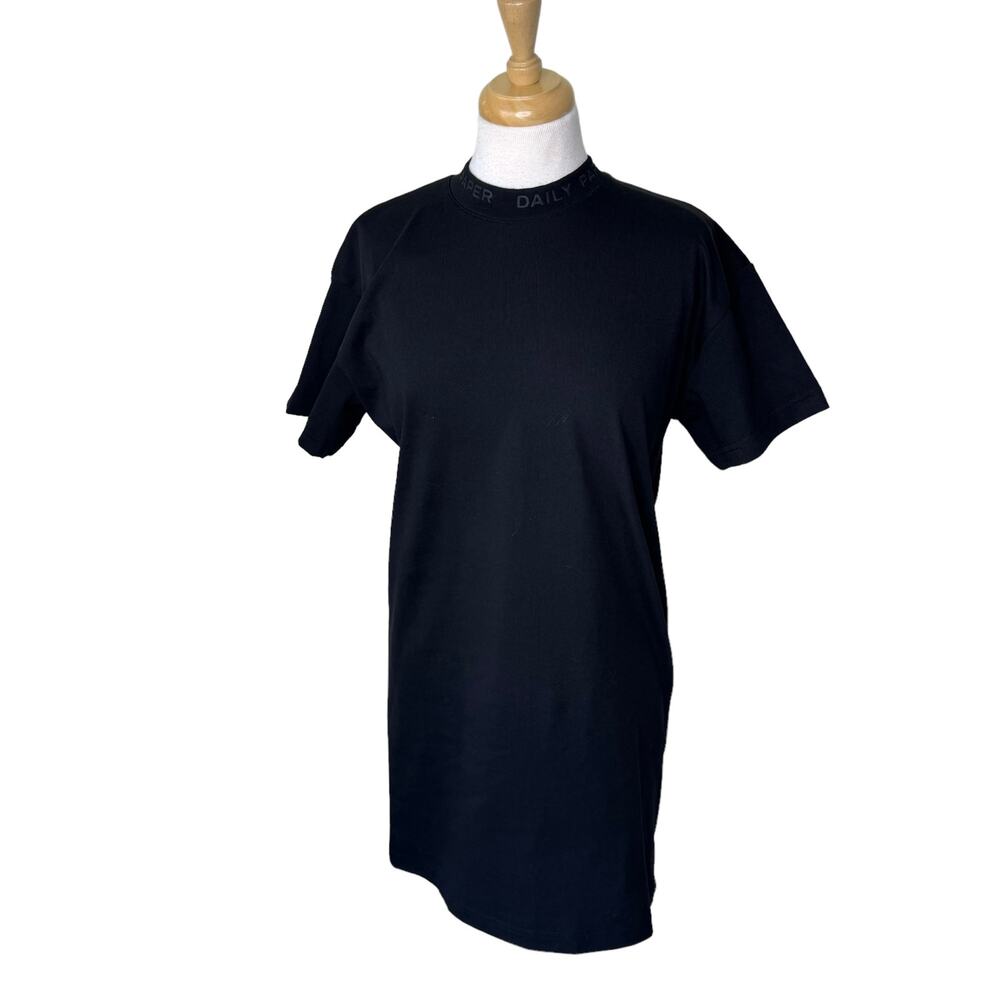 DAILY PAPER CLOTHING Mock Neck Short Sleeve T-Shirt 100% Cotton Size SMALL